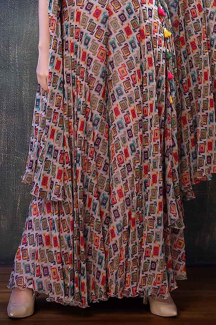 Multi-Colored Printed Party Wear Sharara Set by PREETI JHAWAR at Pernia's Pop Up Shop