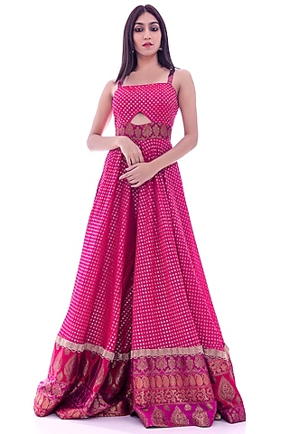 Magenta Embellished Jumpsuit by Pooja Rajpal Jaggi