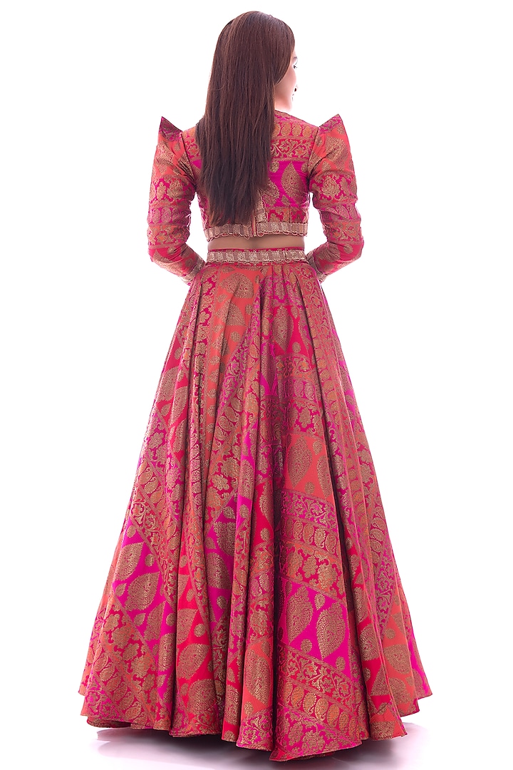 Magenta Embellished Wedding Lehenga Set by Pooja Rajpal Jaggi at Pernia's Pop Up Shop