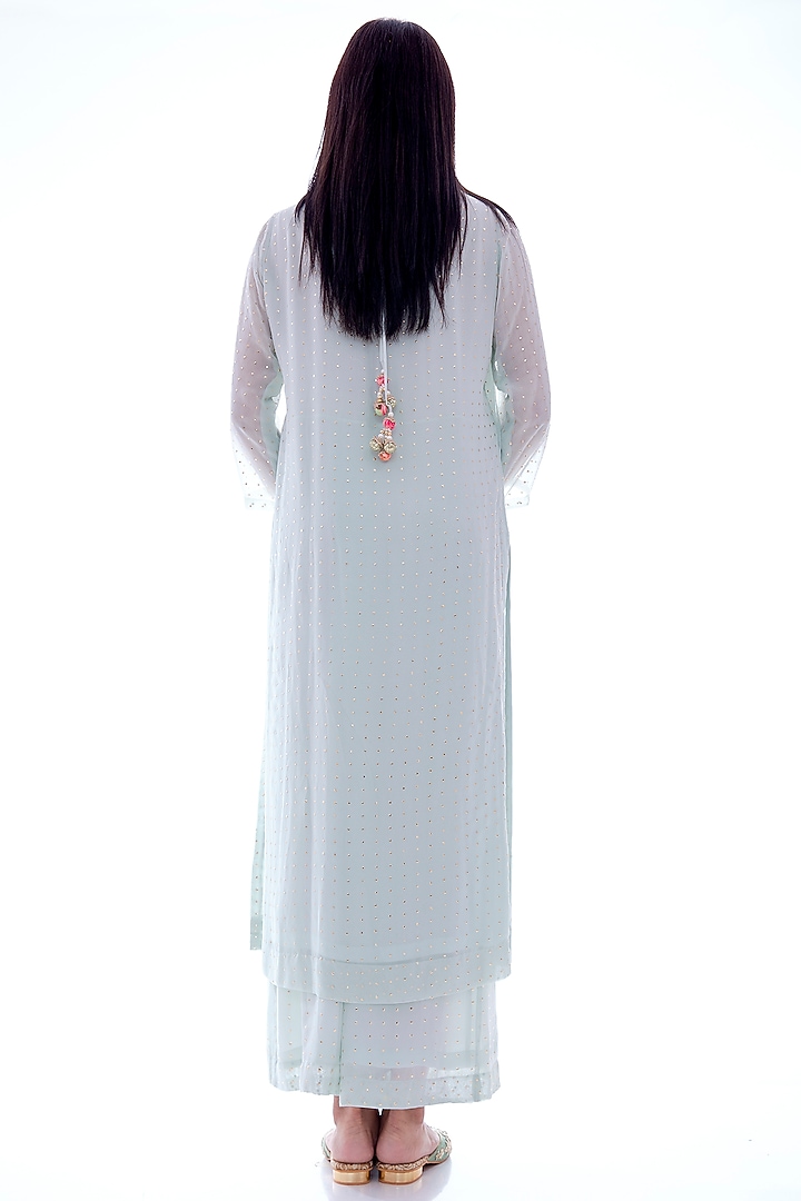 Aqua Sequins Kurta Set by Pooja Rajpal Jaggi at Pernia's Pop Up Shop