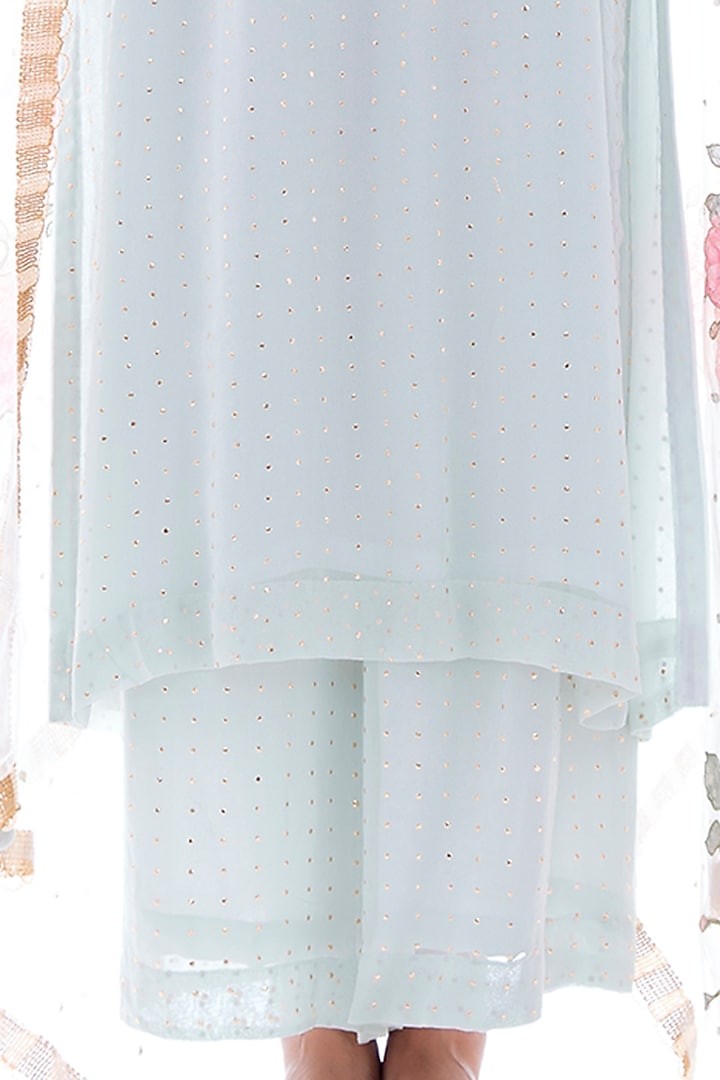 Aqua Sequins Kurta Set by Pooja Rajpal Jaggi at Pernia's Pop Up Shop