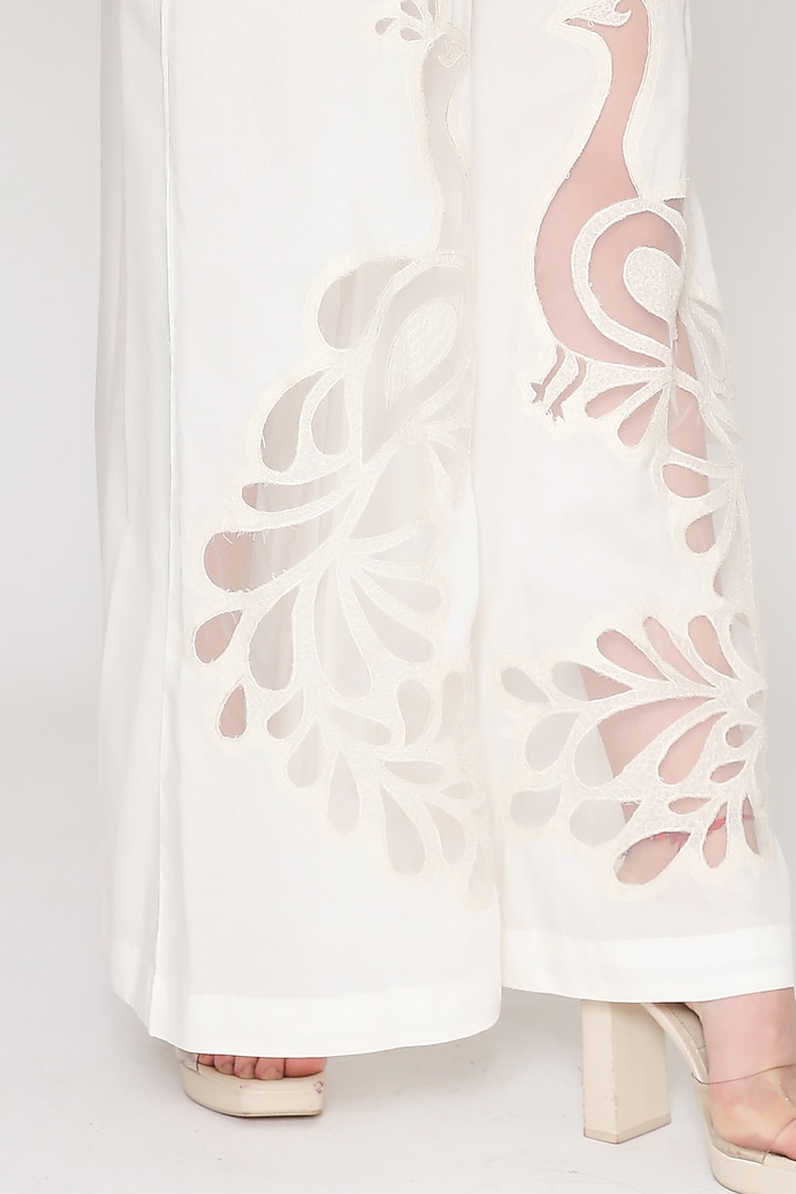 White Embroidered Co-Ord Set by Pooja Rajpal Jaggi at Pernia's Pop Up Shop