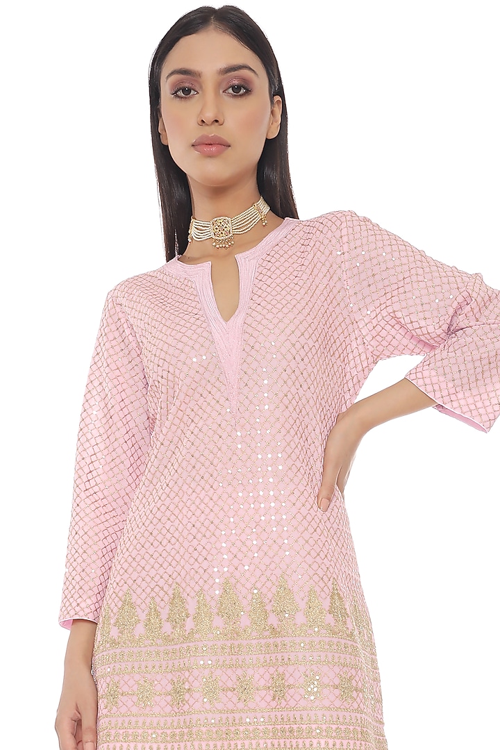 Pink Embroidered Co-Ord Set by Pooja Rajpal Jaggi at Pernia's Pop Up Shop