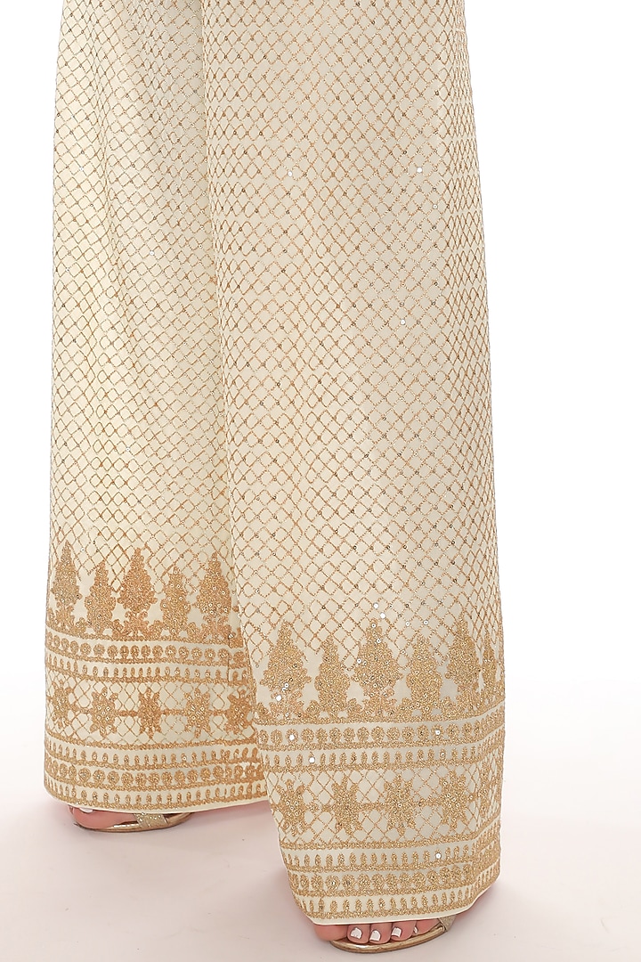 Cream Georgette Embroidered Co-Ord Set by Pooja Rajpal Jaggi at Pernia's Pop Up Shop