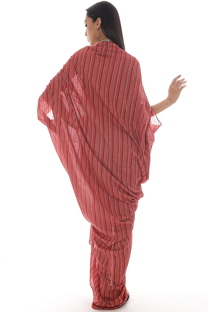 Rust Cotton Embroidered Kaftan by Pooja Rajpal Jaggi at Pernia's Pop Up Shop
