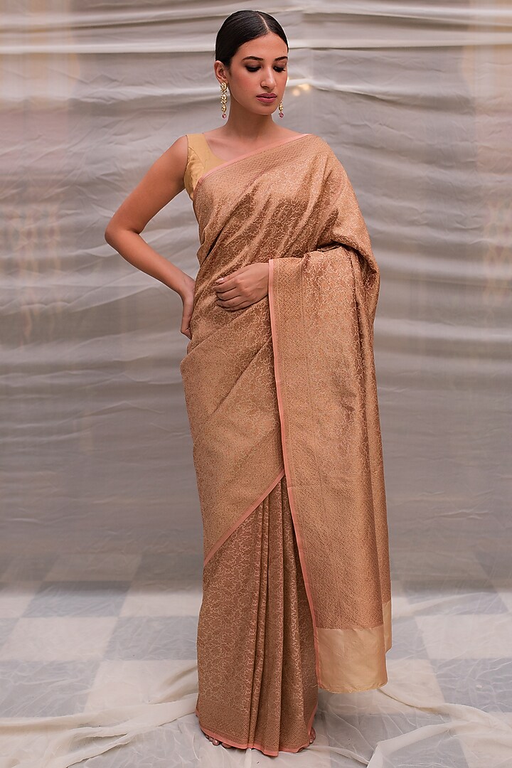 Pink Silk Brocade Banarasi Meenakari Wedding Saree by Priyanka Raajiv at Pernia's Pop Up Shop
