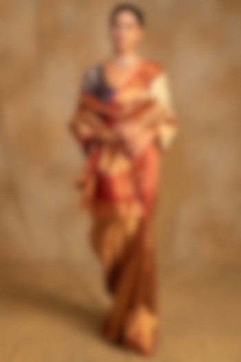 Gold Silk Chanderi Handwoven Wedding Saree by Priyanka Raajiv at Pernia's Pop Up Shop