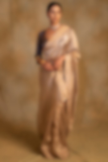 Beige Silk Chanderi Tissue Handwoven Party Wear Saree by Priyanka Raajiv at Pernia's Pop Up Shop
