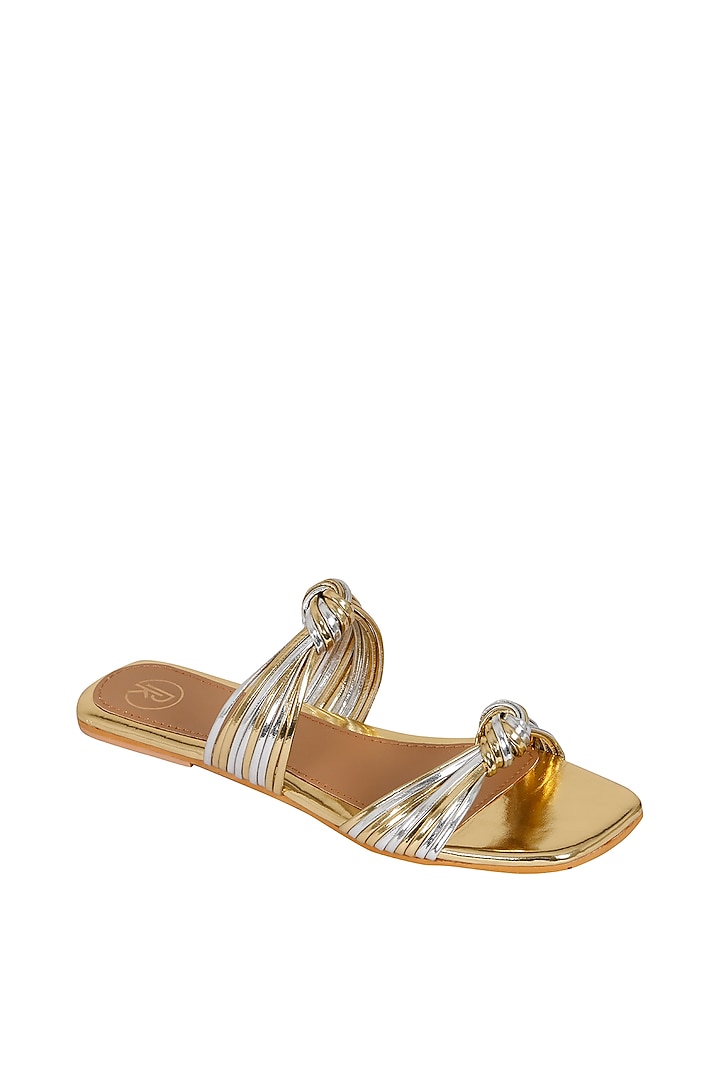 Gold & Silver Faux Leather Flats by Preet Kaur