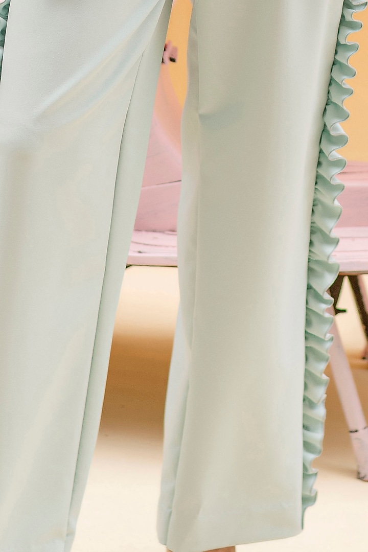 Mint Ruffled Pant Set by Pranati Kejriwal at Pernia's Pop Up Shop