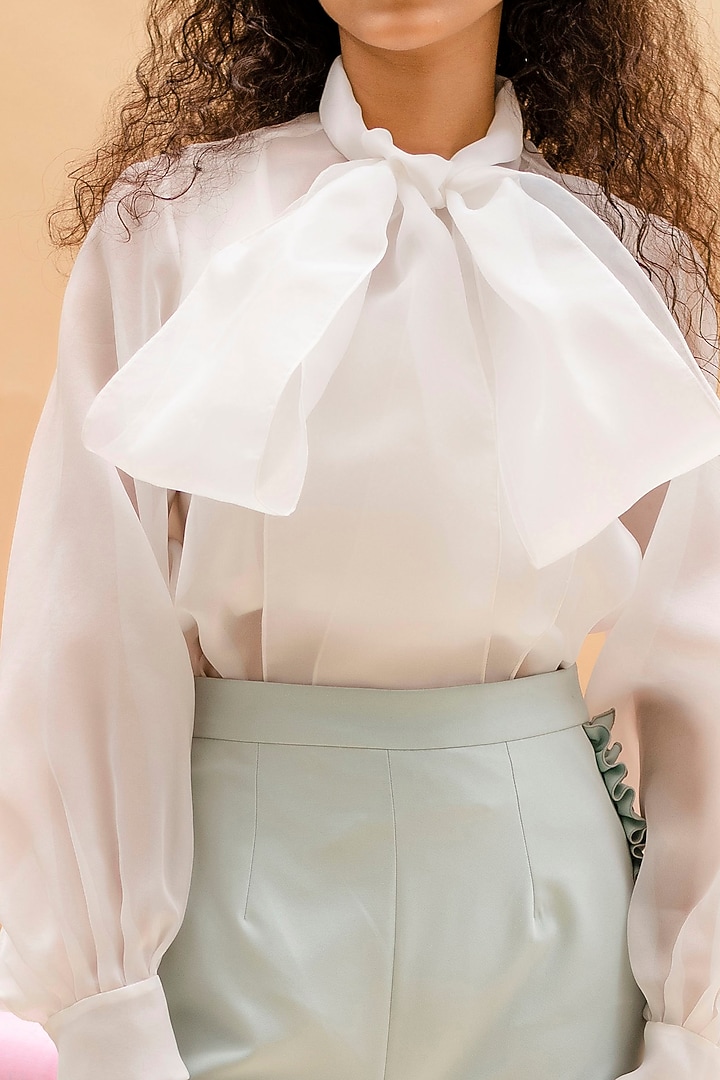 Mint Ruffled Pant Set by Pranati Kejriwal at Pernia's Pop Up Shop