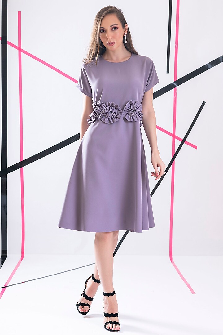 Mauve Crepe Dress by Pranati Kejriwal