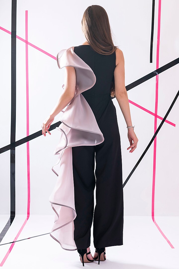 Black Crepe Jumpsuit by Pranati Kejriwal at Pernia's Pop Up Shop