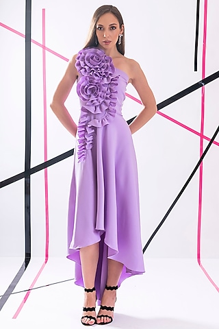 Mauve Crepe Gown by Pranati Kejriwal