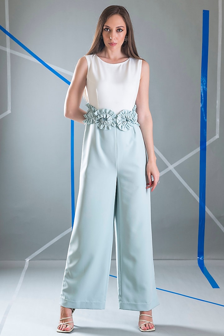 White Crepe Jumpsuit by Pranati Kejriwal at Pernia's Pop Up Shop