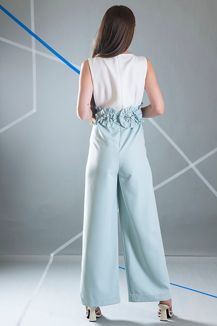 White Crepe Jumpsuit by Pranati Kejriwal at Pernia's Pop Up Shop