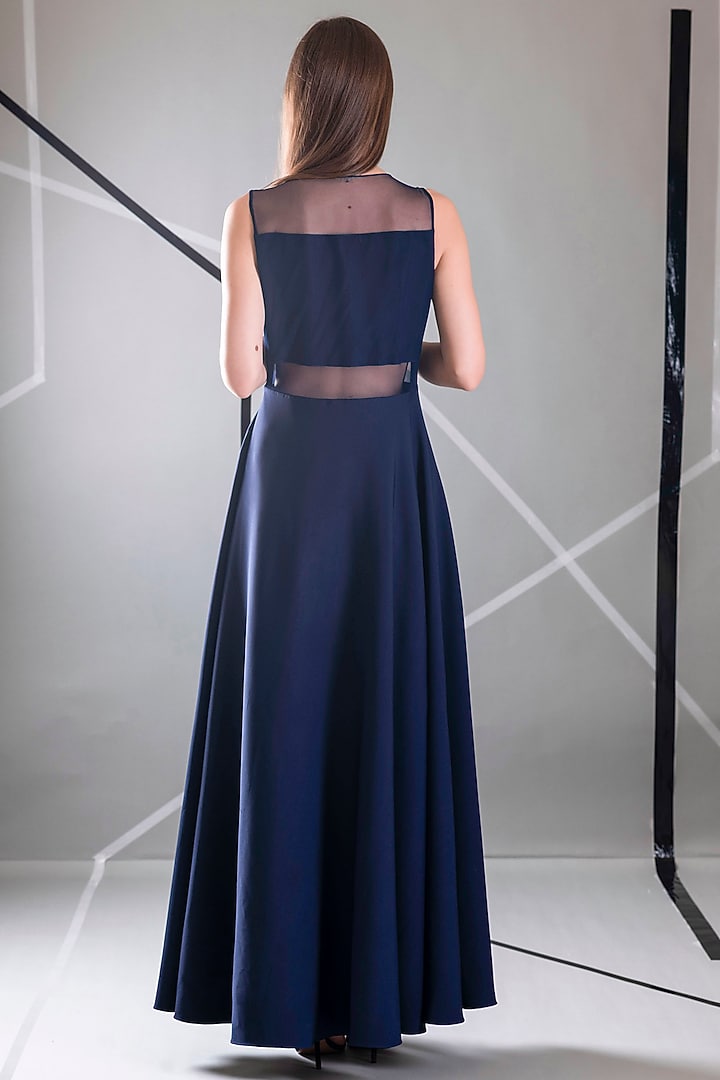 Cobalt Blue Crepe Summer Dress by Pranati Kejriwal at Pernia's Pop Up Shop