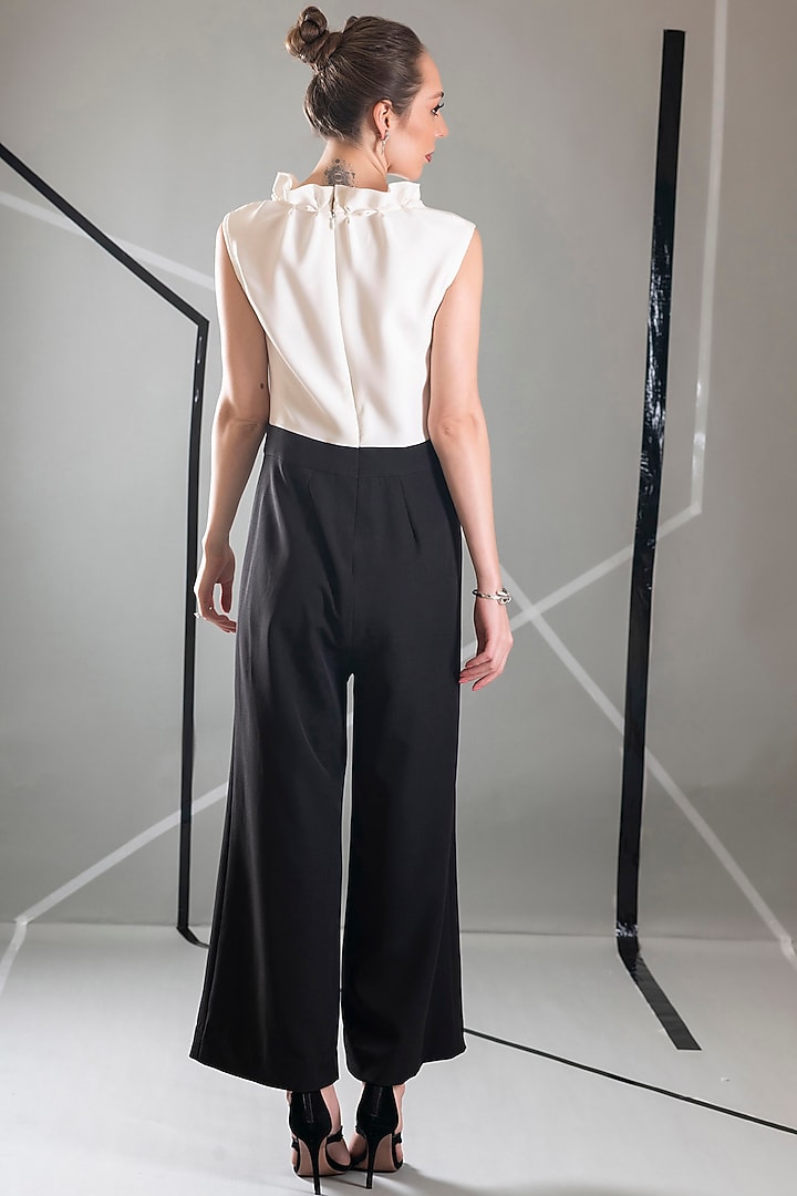 White Crepe Jumpsuit by Pranati Kejriwal at Pernia's Pop Up Shop