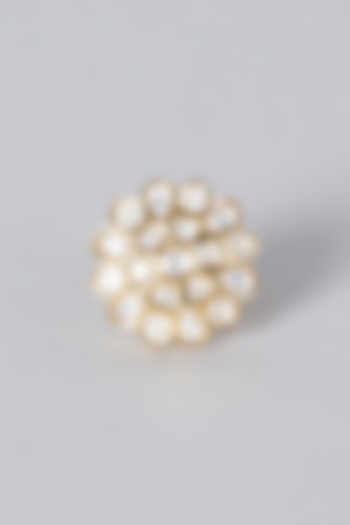 Gold Finish Kundan Polki Ring  by Preeti Mohan at Pernia's Pop Up Shop