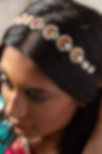 Gold Finish Ruby Stone & Kundan Polki Sheeshphool by Preeti Mohan at Pernia's Pop Up Shop
