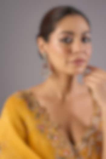 Antique Gold Finish Kundan Polki & Pearl Dangler Earrings by Preeti Mohan at Pernia's Pop Up Shop