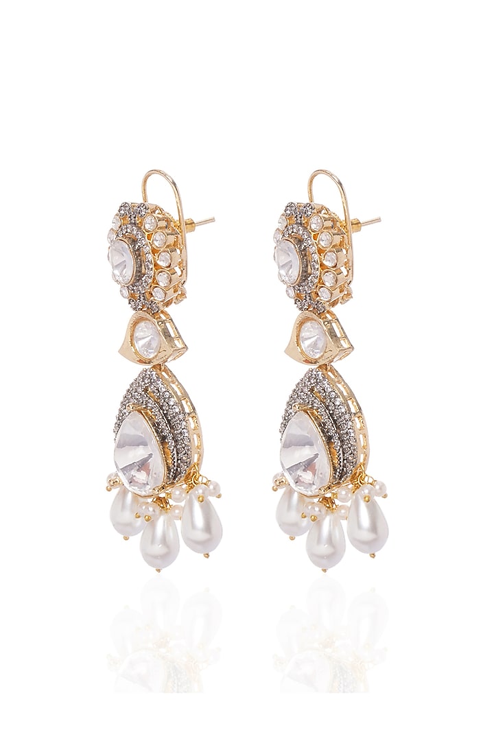 Gold Plated White Pearl Necklace Set by Preeti Mohan at Pernia's Pop Up Shop