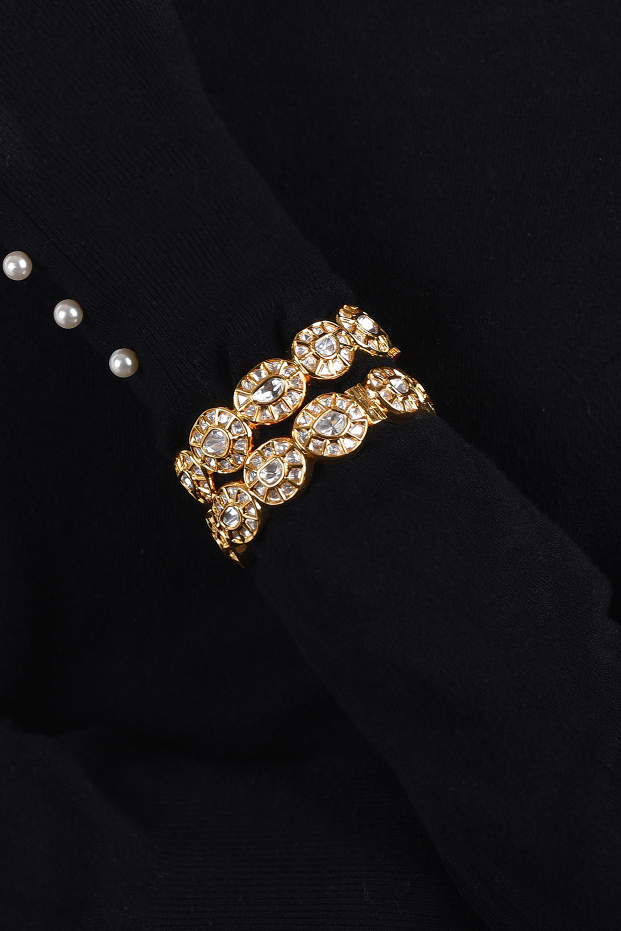 Gold Plated Bangles (Set Of 2) by Preeti Mohan at Pernia's Pop Up Shop