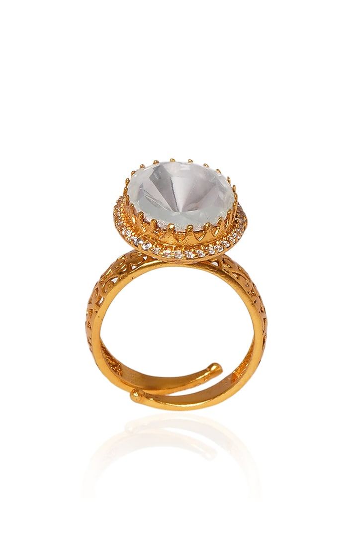 Gold Plated Brass Ring by Preeti Mohan at Pernia's Pop Up Shop