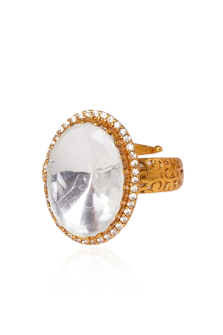 Gold Plated Brass Ring by Preeti Mohan at Pernia's Pop Up Shop