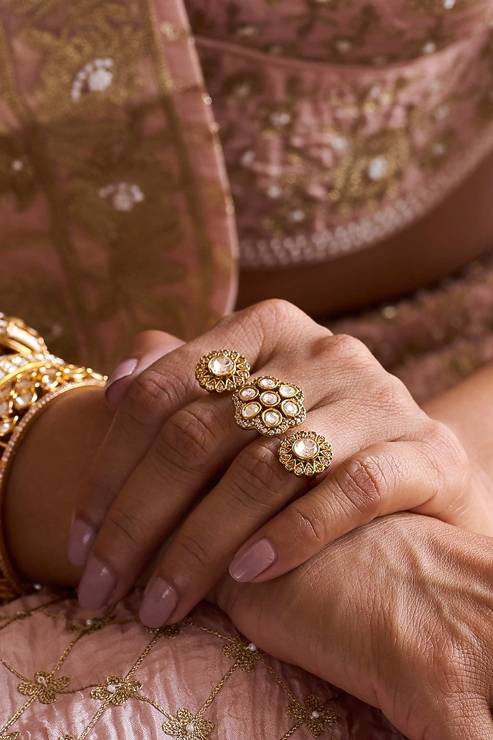 Gold Plated Brass Ring by Preeti Mohan at Pernia's Pop Up Shop