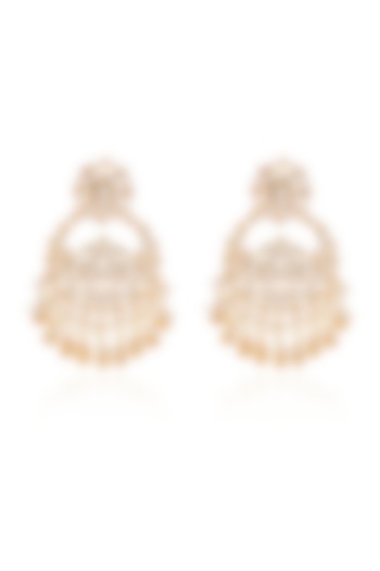 Gold Plated Pearl Chandbali Earrings by Preeti Mohan at Pernia's Pop Up Shop