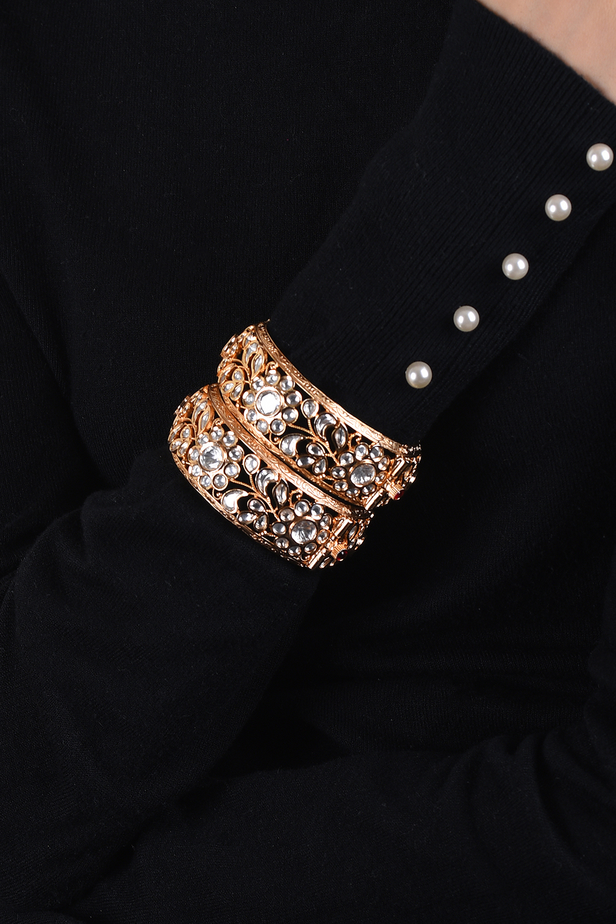 Gold Plated Bangles (Set Of 2) by Preeti Mohan at Pernia's Pop Up Shop