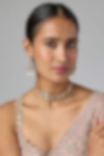 Gold Finish Kundan Polki Choker Necklace Set by Preeti Mohan at Pernia's Pop Up Shop