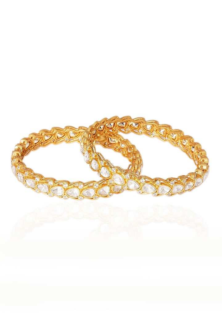 Gold Plated Bangles (Set Of 2) by Preeti Mohan at Pernia's Pop Up Shop
