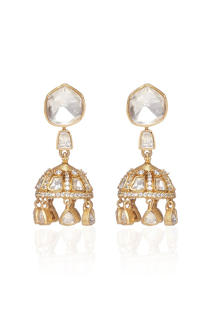 Gold Plated White Onyx Necklace Set by Preeti Mohan at Pernia's Pop Up Shop