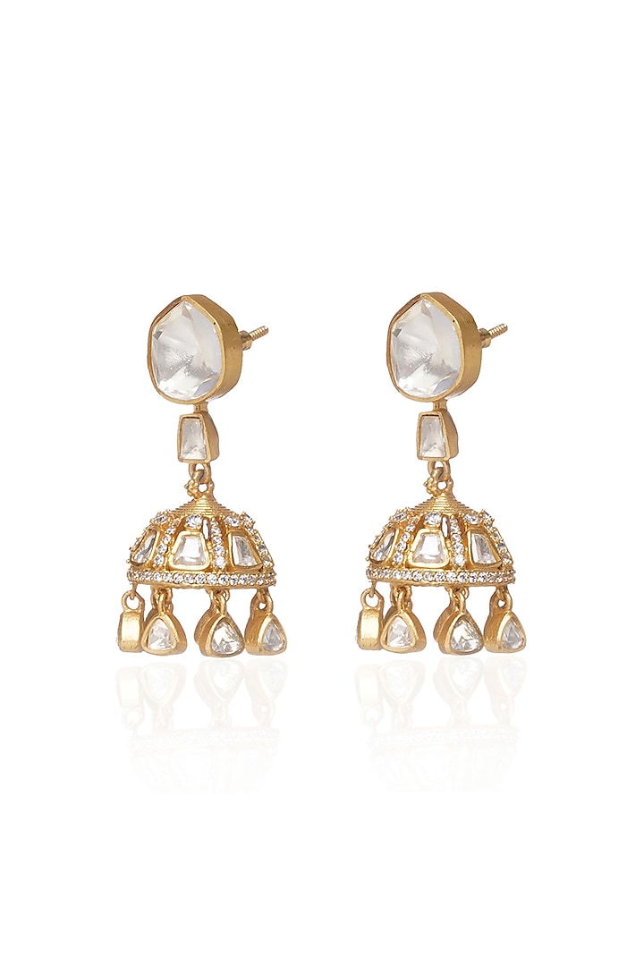 Gold Plated White Onyx Necklace Set by Preeti Mohan at Pernia's Pop Up Shop