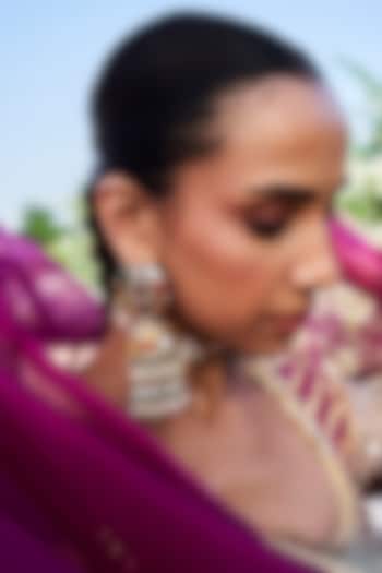 Gold Plated Green Onyx & Pearl Jhumka Earrings by Preeti Mohan at Pernia's Pop Up Shop