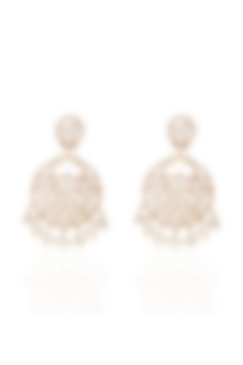 Gold Plated rhodolite Stone Chandbali Earrings by Preeti Mohan at Pernia's Pop Up Shop