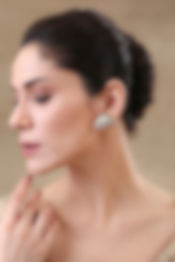 Gold Plated Red & Green Zircon Stud Earrings by Preeti Mohan at Pernia's Pop Up Shop