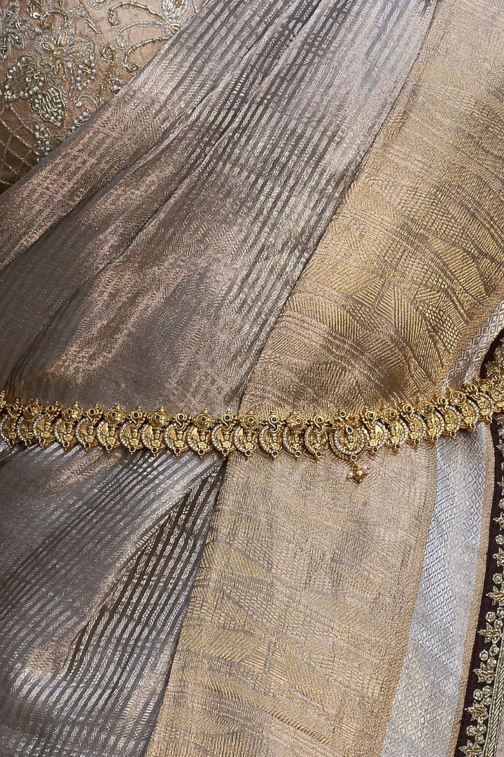 Gold Finish Ruby & Green Onyx Waist Belt by Preeti Mohan at Pernia's Pop Up Shop