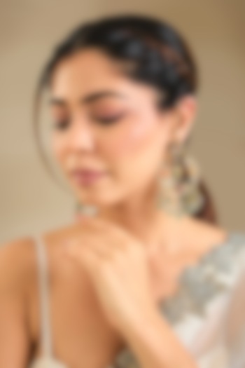 Gold Finish Kundan Polki & Pink Stone Dangler Earrings by Preeti Mohan at Pernia's Pop Up Shop