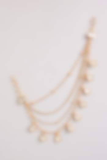 Gold Finish Mixed Metal Earchains by Preeti Mohan at Pernia's Pop Up Shop