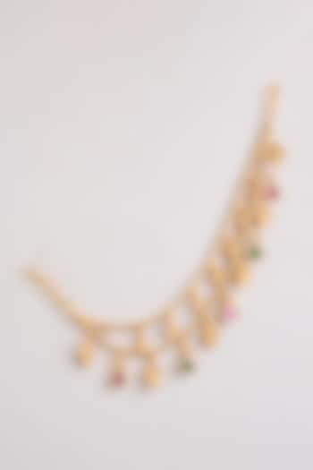 Gold Finish Mixed Metal Earchains by Preeti Mohan at Pernia's Pop Up Shop