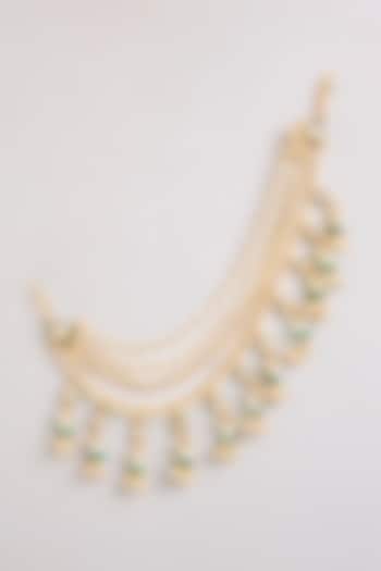 Gold Finish Mixed Metal Earchains by Preeti Mohan at Pernia's Pop Up Shop