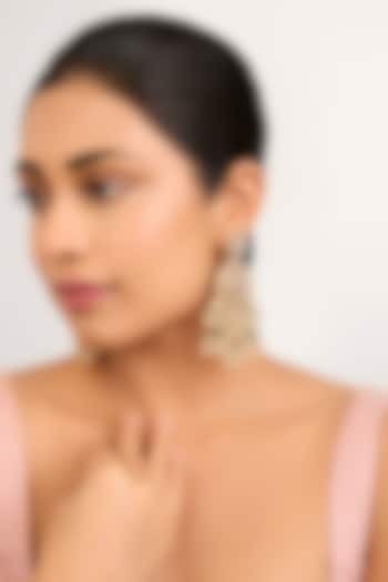 Gold Finish Kundan Polki Dangler Earrings by Preeti Mohan at Pernia's Pop Up Shop