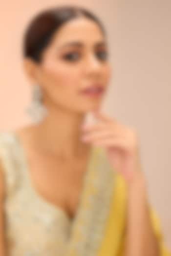 Gold Finish Kundan Polki Dangler Earrings by Preeti Mohan at Pernia's Pop Up Shop