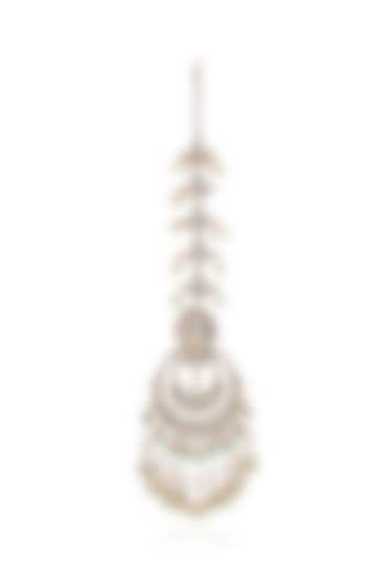 Gold Plated Green Onyx & Ruby Stone Maangtikka by Preeti Mohan at Pernia's Pop Up Shop