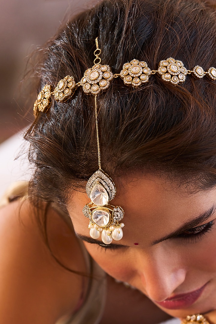 Antique Gold Plated Sheesh Patti by Preeti Mohan at Pernia's Pop Up Shop