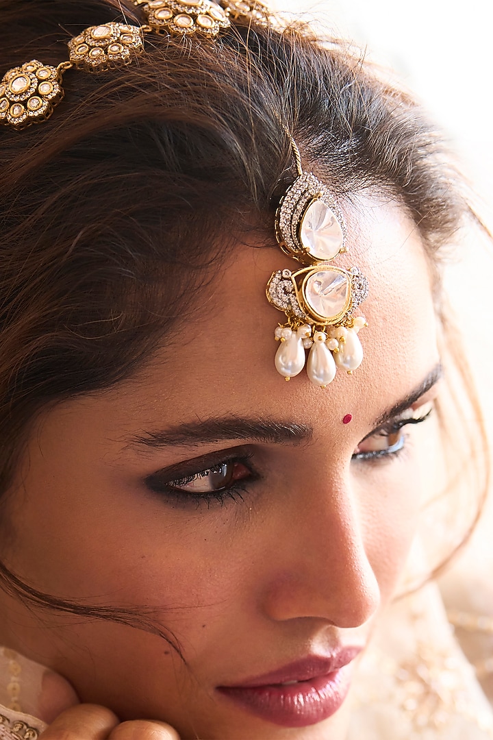 Antique Gold Plated Sheesh Patti by Preeti Mohan at Pernia's Pop Up Shop