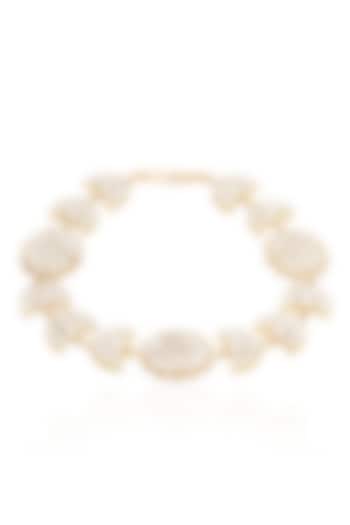 Gold Plated White Stone Sheesh Patti by Preeti Mohan at Pernia's Pop Up Shop